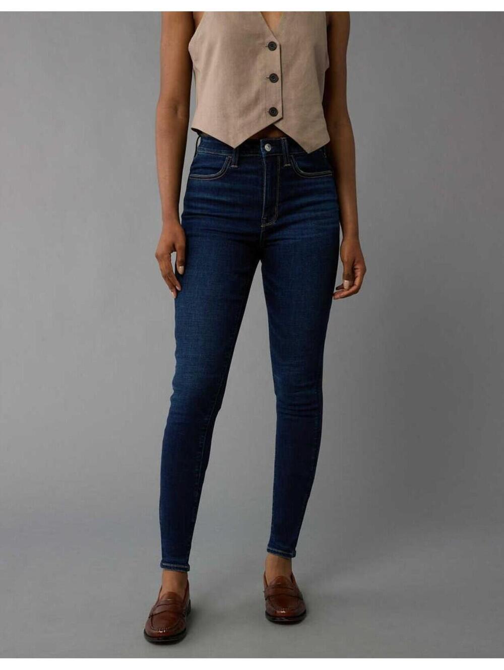 (C6) American Eagle Next Level Super High-Waisted Jegging Ink Blue Size 12 Short